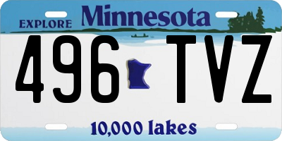 MN license plate 496TVZ