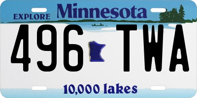MN license plate 496TWA