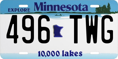 MN license plate 496TWG