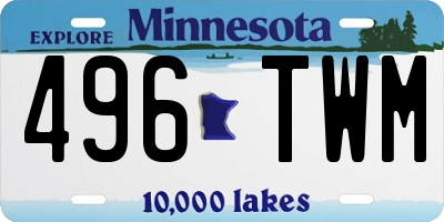 MN license plate 496TWM