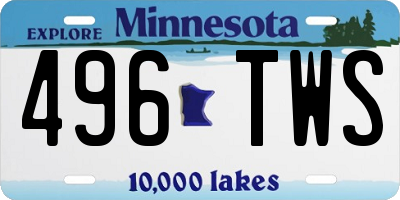 MN license plate 496TWS
