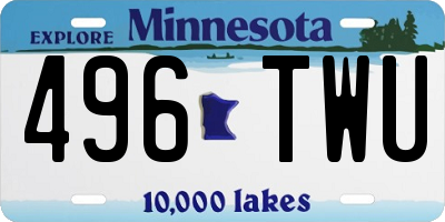 MN license plate 496TWU