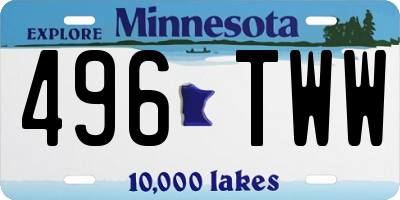 MN license plate 496TWW