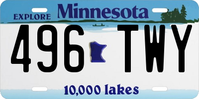 MN license plate 496TWY