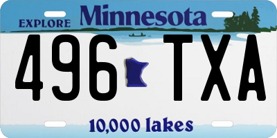 MN license plate 496TXA