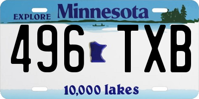 MN license plate 496TXB