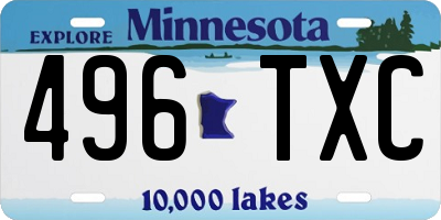 MN license plate 496TXC