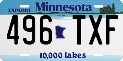 MN license plate 496TXF
