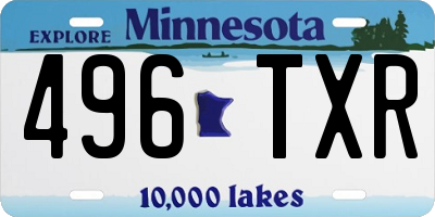 MN license plate 496TXR