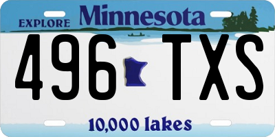 MN license plate 496TXS