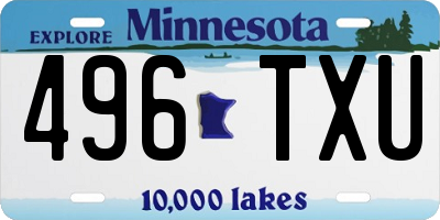 MN license plate 496TXU