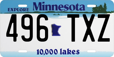 MN license plate 496TXZ