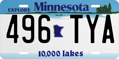 MN license plate 496TYA