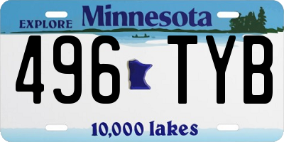 MN license plate 496TYB
