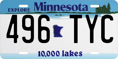 MN license plate 496TYC