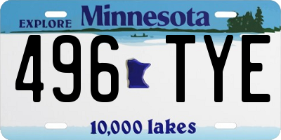 MN license plate 496TYE