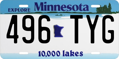 MN license plate 496TYG