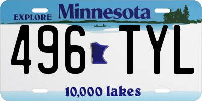 MN license plate 496TYL