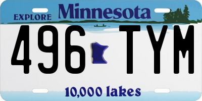 MN license plate 496TYM