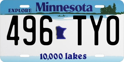 MN license plate 496TYO