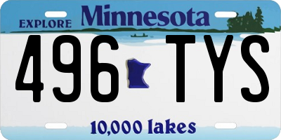 MN license plate 496TYS