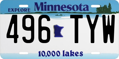 MN license plate 496TYW