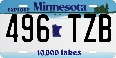 MN license plate 496TZB