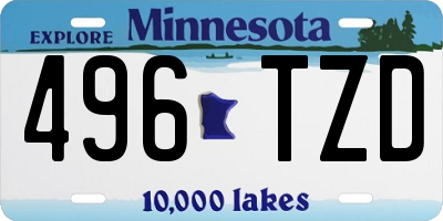 MN license plate 496TZD