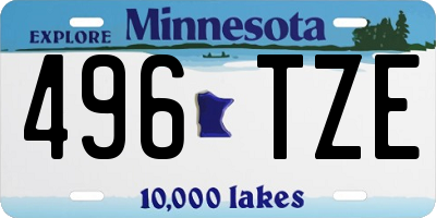 MN license plate 496TZE