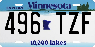 MN license plate 496TZF