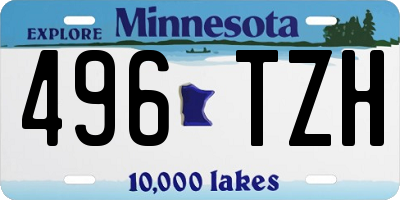 MN license plate 496TZH