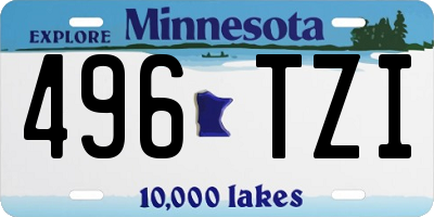 MN license plate 496TZI