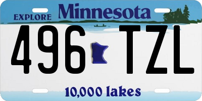 MN license plate 496TZL