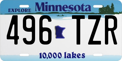 MN license plate 496TZR