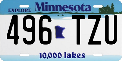 MN license plate 496TZU