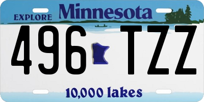 MN license plate 496TZZ