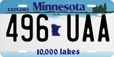 MN license plate 496UAA