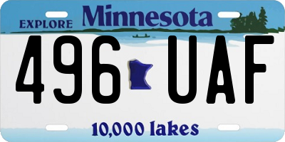 MN license plate 496UAF