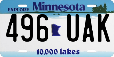 MN license plate 496UAK