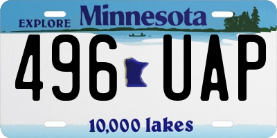 MN license plate 496UAP