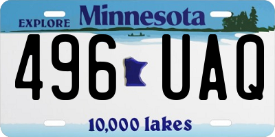 MN license plate 496UAQ