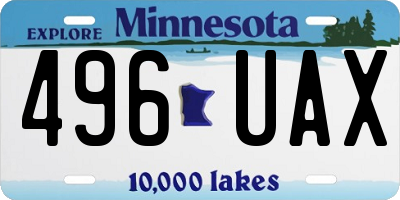 MN license plate 496UAX