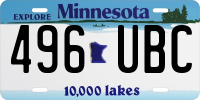 MN license plate 496UBC