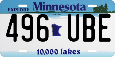 MN license plate 496UBE