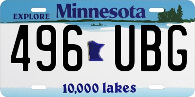 MN license plate 496UBG