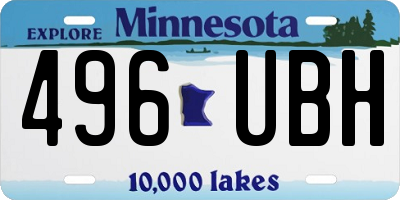 MN license plate 496UBH