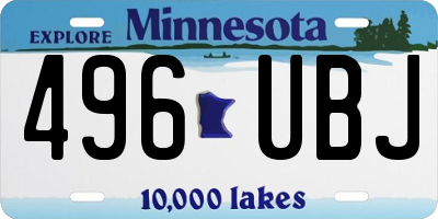 MN license plate 496UBJ
