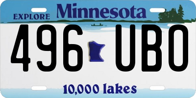 MN license plate 496UBO