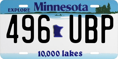 MN license plate 496UBP