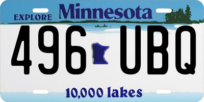 MN license plate 496UBQ